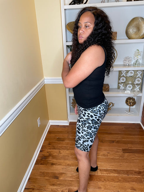 Gotta have it  - biker shorts leopard (Grey/Black)